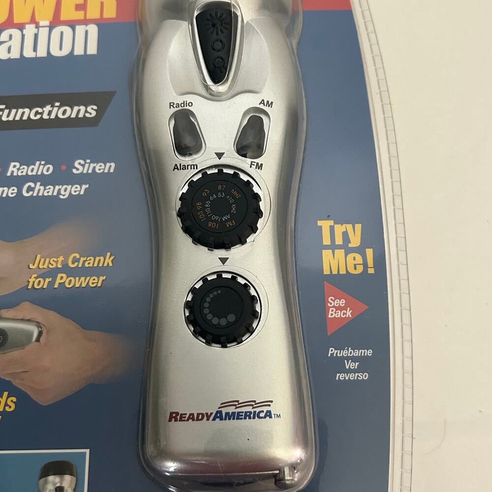 Ready America Emergency Power Station Hand Crank Flashlight Radio Charger New